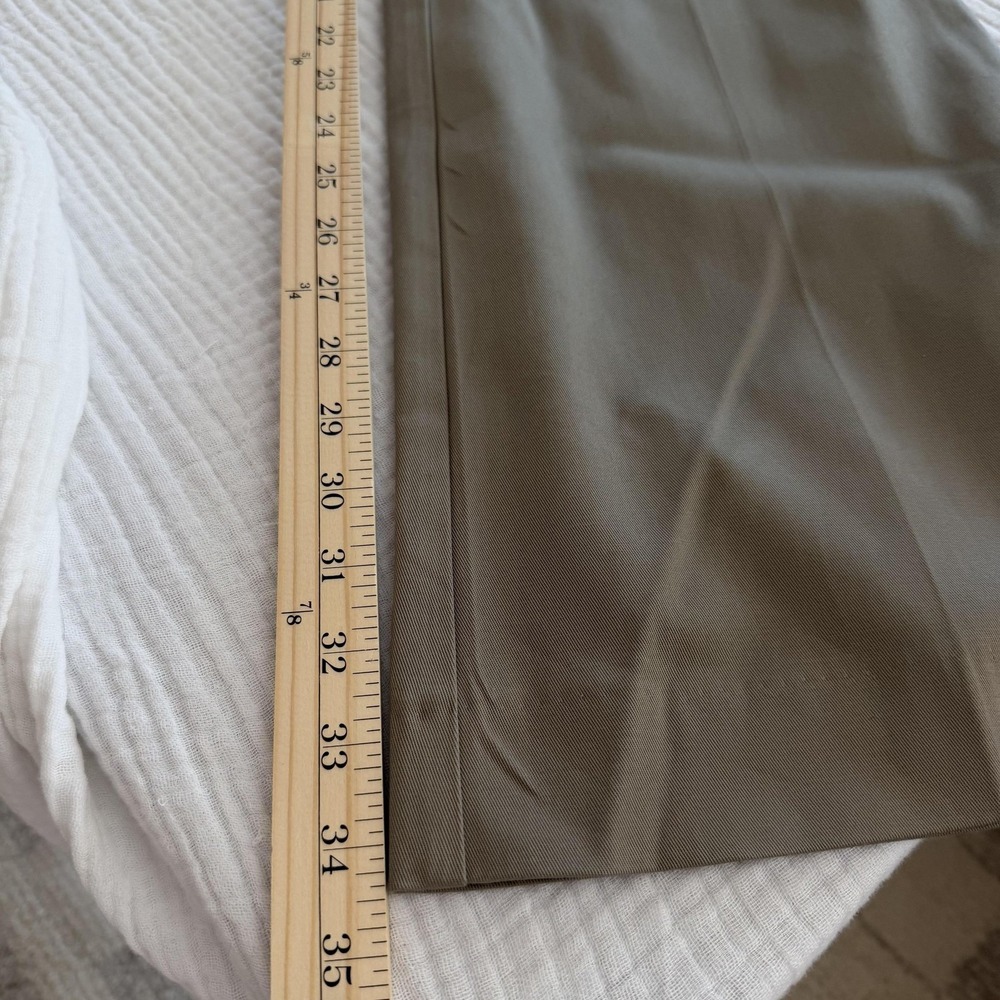 Burberry London Pants Womens 12 Beige Cotton Stretch Chino Bootcut Work Tan - Picture 14 of 16